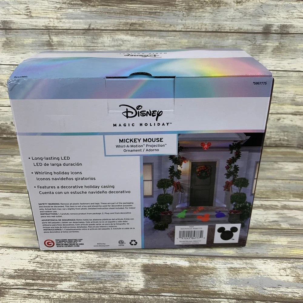 Disney Magic Holiday Swirling Hanging Christmas Light Show‎ Projection Ornament